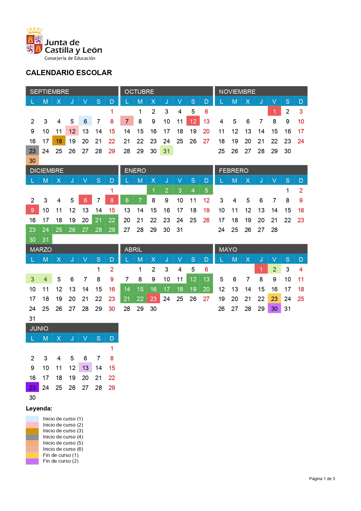 CALENDARIO ESCOLAR 2024- 2025